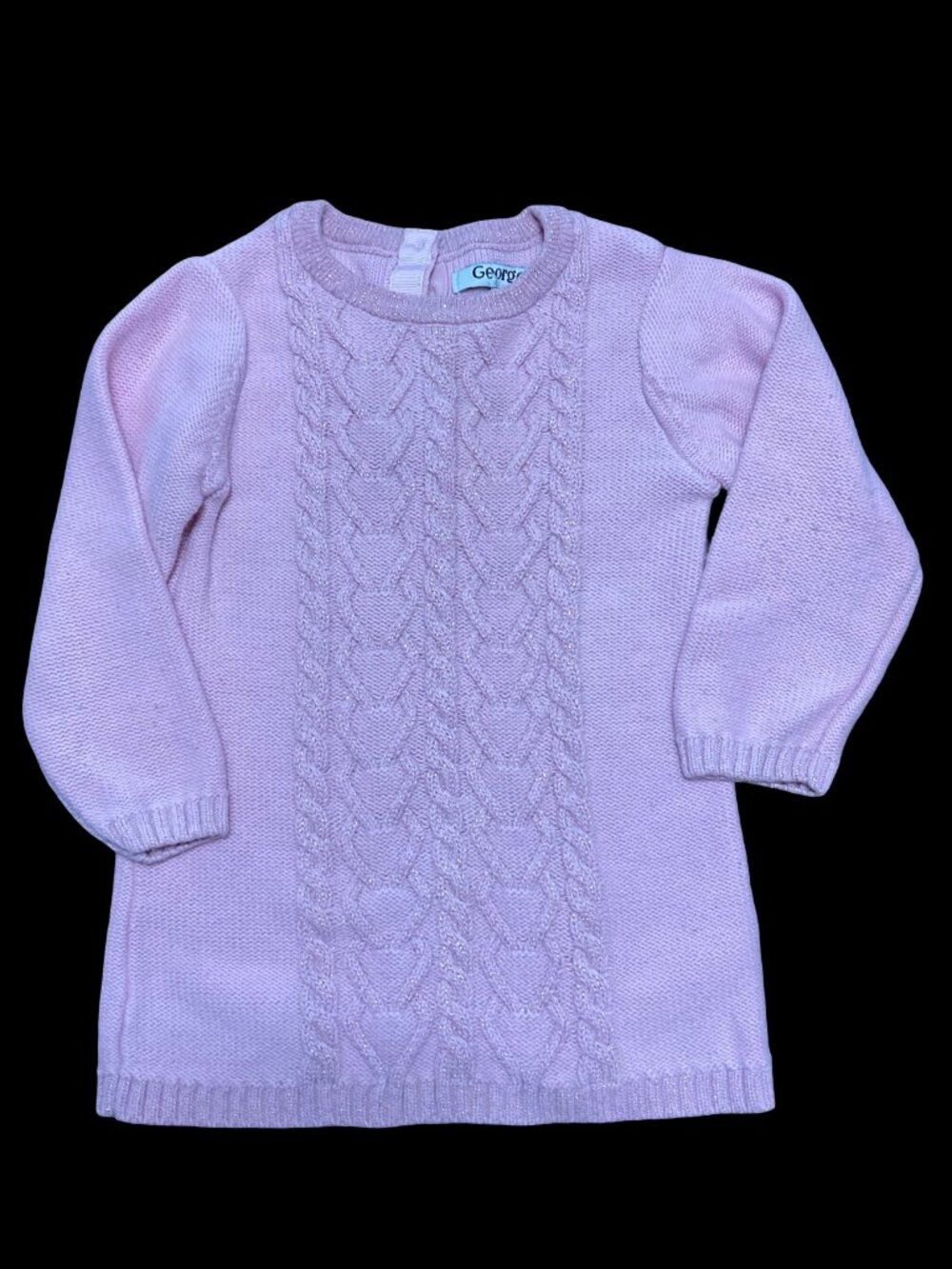 🌻10/$25 - Pink Cable Knit Dress w/ Sparkle Threading